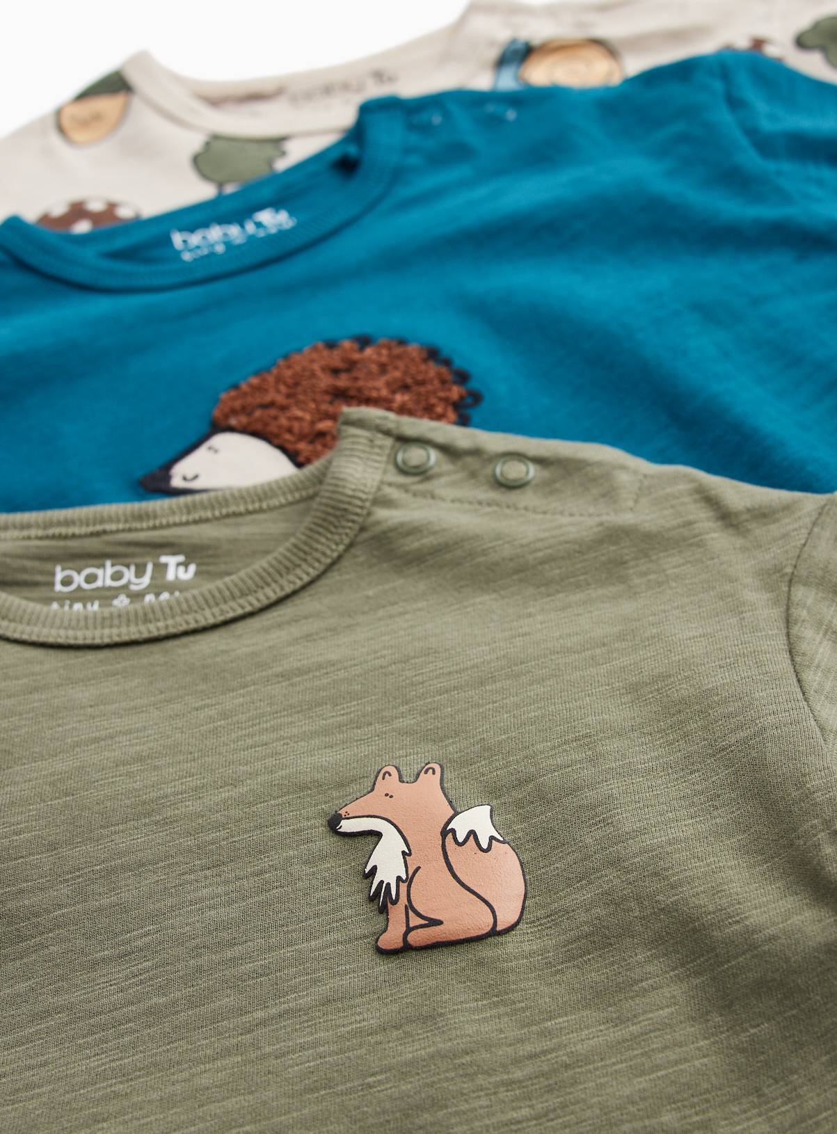 Woodland Adventure Long Sleeve Tops 3-Pack 3-6 months - Image 2